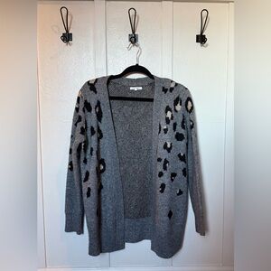 Maurices Gray Animal Print Women's Cheetah Cardigan Size Small
